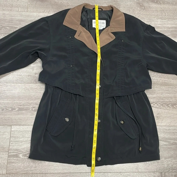 Braetan Vintage Hooded Button Down Jacket Black Brown M - Picture 8 of 16